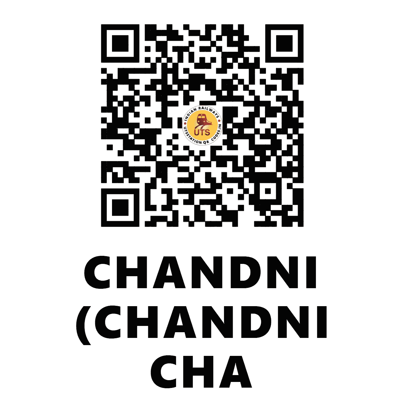 UTS QR Code for CHANDNI (CHANDNI CHA - CDI - CR (MADHYA PRADESH)